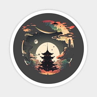 Japanese Temple Tokyo  Asian Inspired Retro Japan Magnet